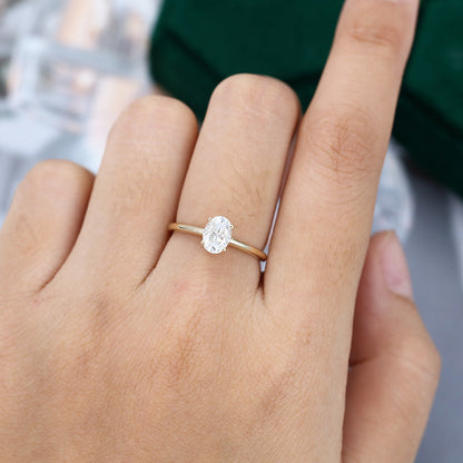 1.33 CT Oval Solitaire Moissanite Engagement Ring
