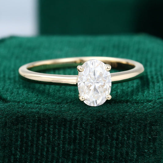 1.33 CT Oval Solitaire Moissanite Engagement Ring