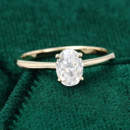 1.33 CT Oval Solitaire Moissanite Engagement Ring