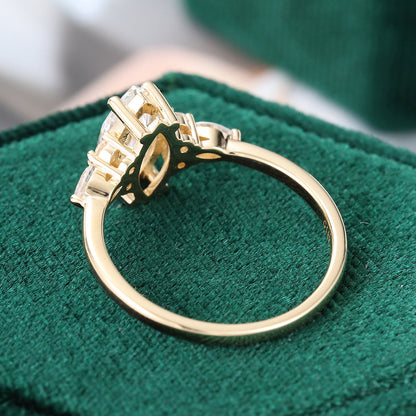 1 CT Marquise Cluster Moissanite Engagement Ring