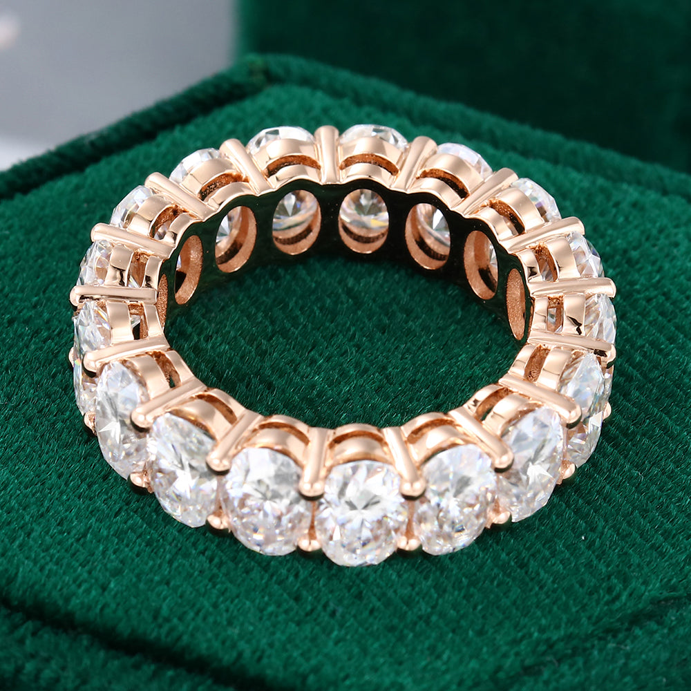 0.43 TCW Oval Full Eternity Moissanite Wedding Band