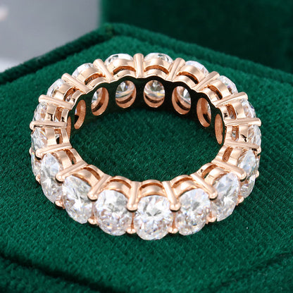 0.43 TCW Oval Full Eternity Moissanite Wedding Band