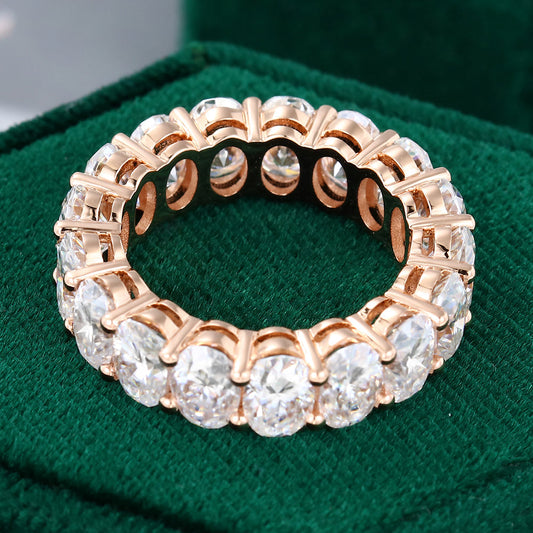 0.43 TCW Oval Full Eternity Moissanite Wedding Band