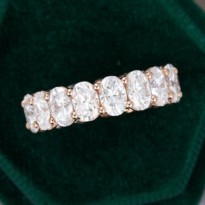 0.43 TCW Oval Full Eternity Moissanite Wedding Band