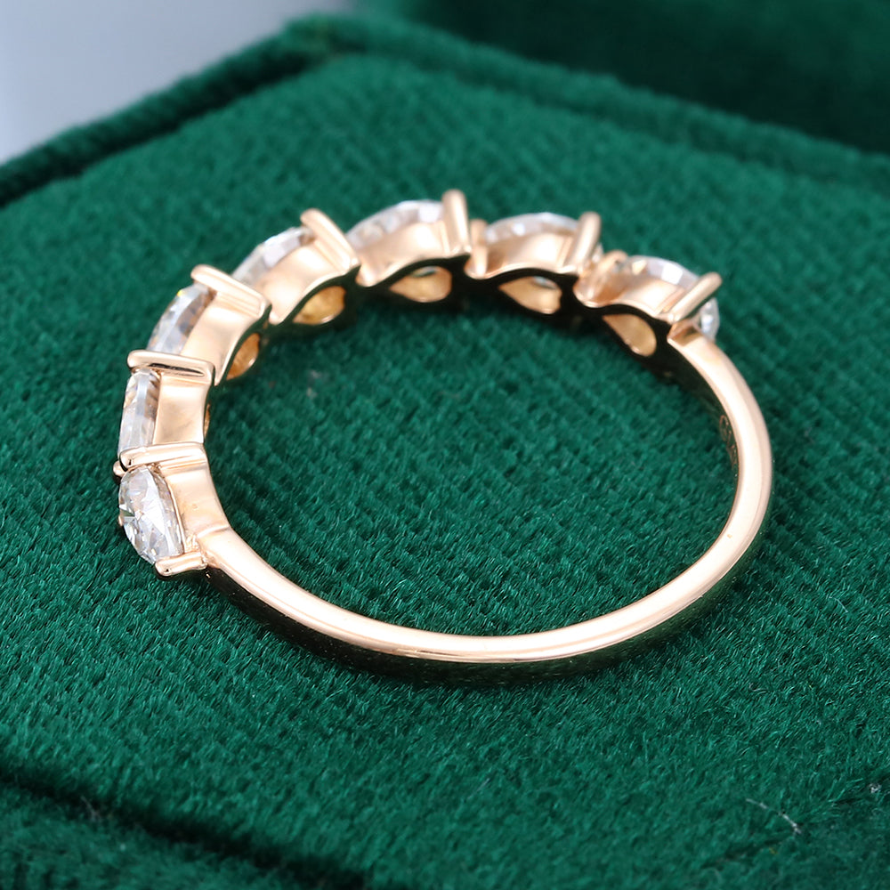 0.15 TCW Pear Half Eternity Moissanite Wedding Band