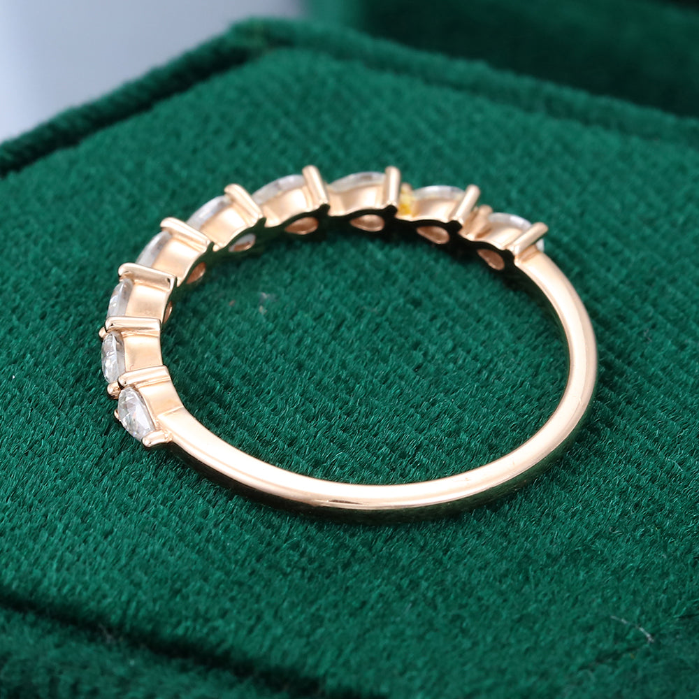 0.11 TCW Pear Half Eternity Moissanite Wedding Band