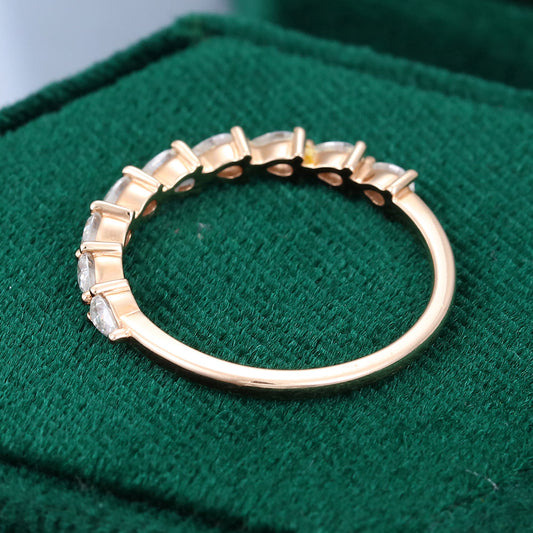 0.11 TCW Pear Half Eternity Moissanite Wedding Band