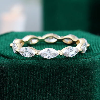 0.21 TCW Marquise Full Eternity Moissanite Wedding Band