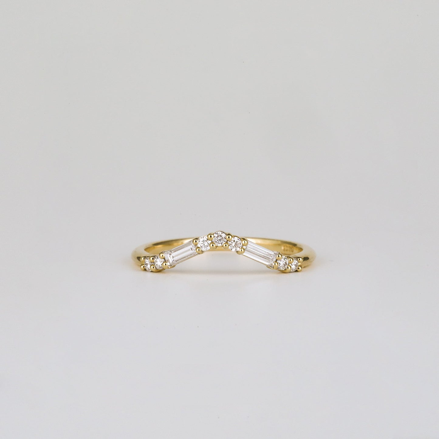 0.20 TCW Round & Baguette Curved Moissanite Wedding Band