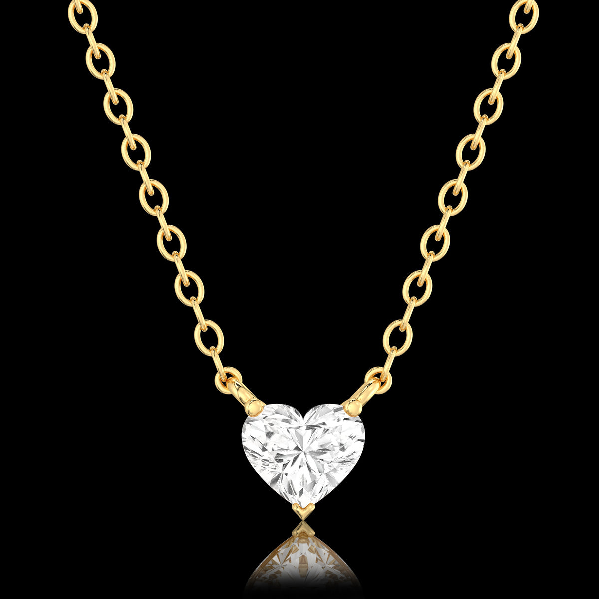 1.0 CT Heart Cut Cut Solitaire Style Moissanite Diamond Necklace