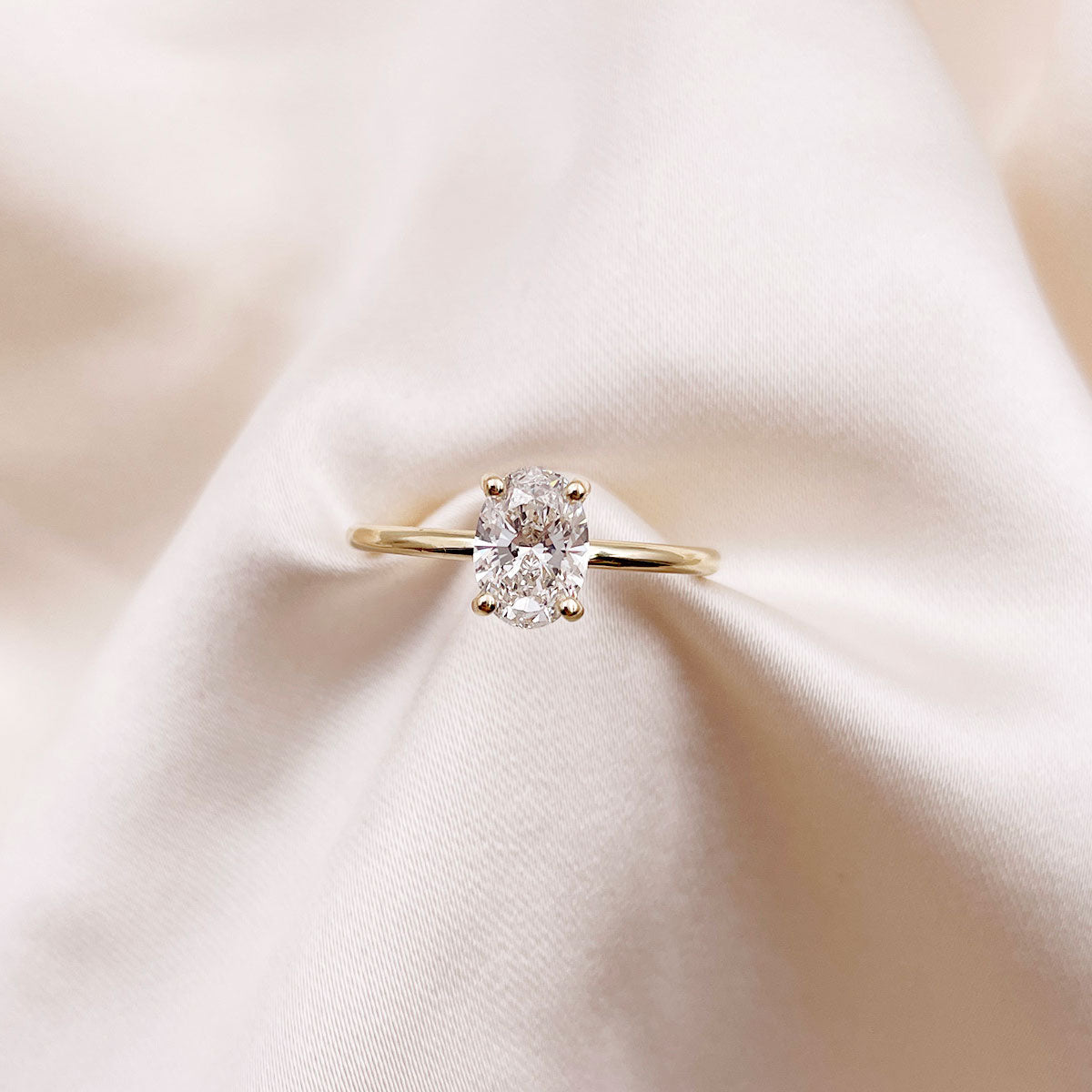 0.50 CT Oval Solitaire Moissanite Engagement Ring