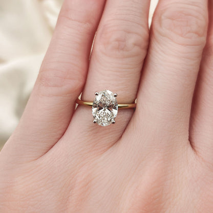 0.50 CT Oval Solitaire Moissanite Engagement Ring