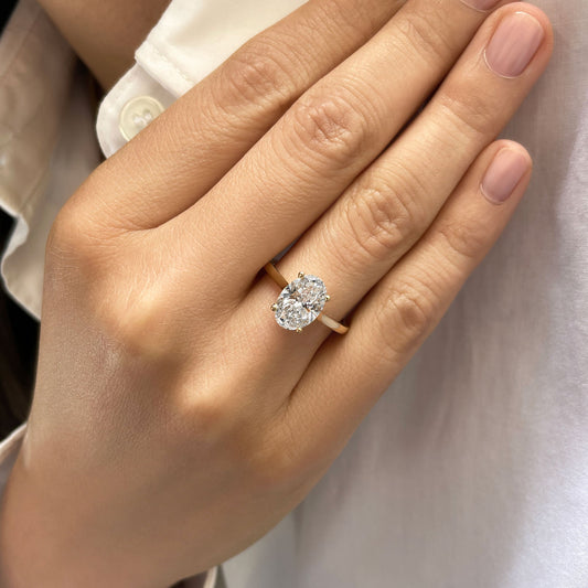 0.50 CT Oval Solitaire Moissanite Engagement Ring