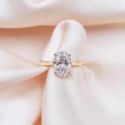 0.50 CT Oval Solitaire Moissanite Engagement Ring