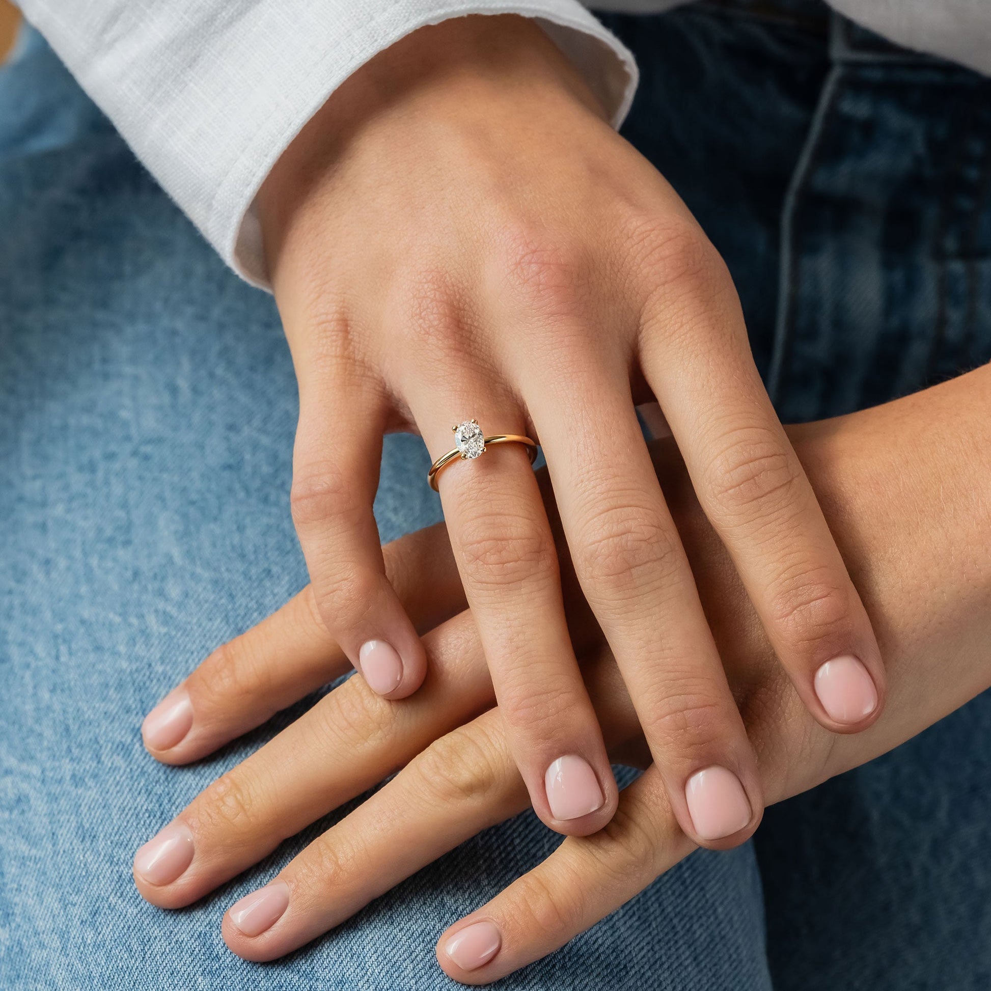 0.50 CT Oval Solitaire Moissanite Engagement Ring