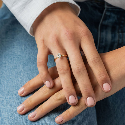 0.50 CT Oval Solitaire Moissanite Engagement Ring