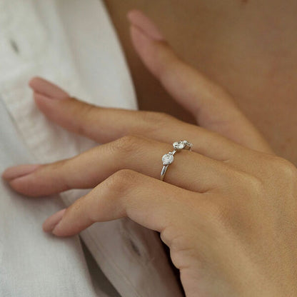 1 TCW Round Dainty Moissanite Wedding Band