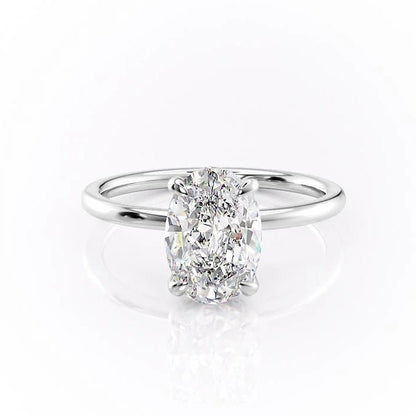 2.72 CT Oval Hidden Halo Moissanite Engagement Ring