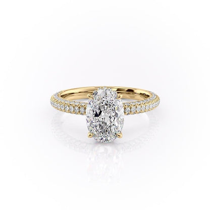 2.10 CT Oval Cut Solitaire 3 Side Pave Set Moissanite Engagement Ring 11