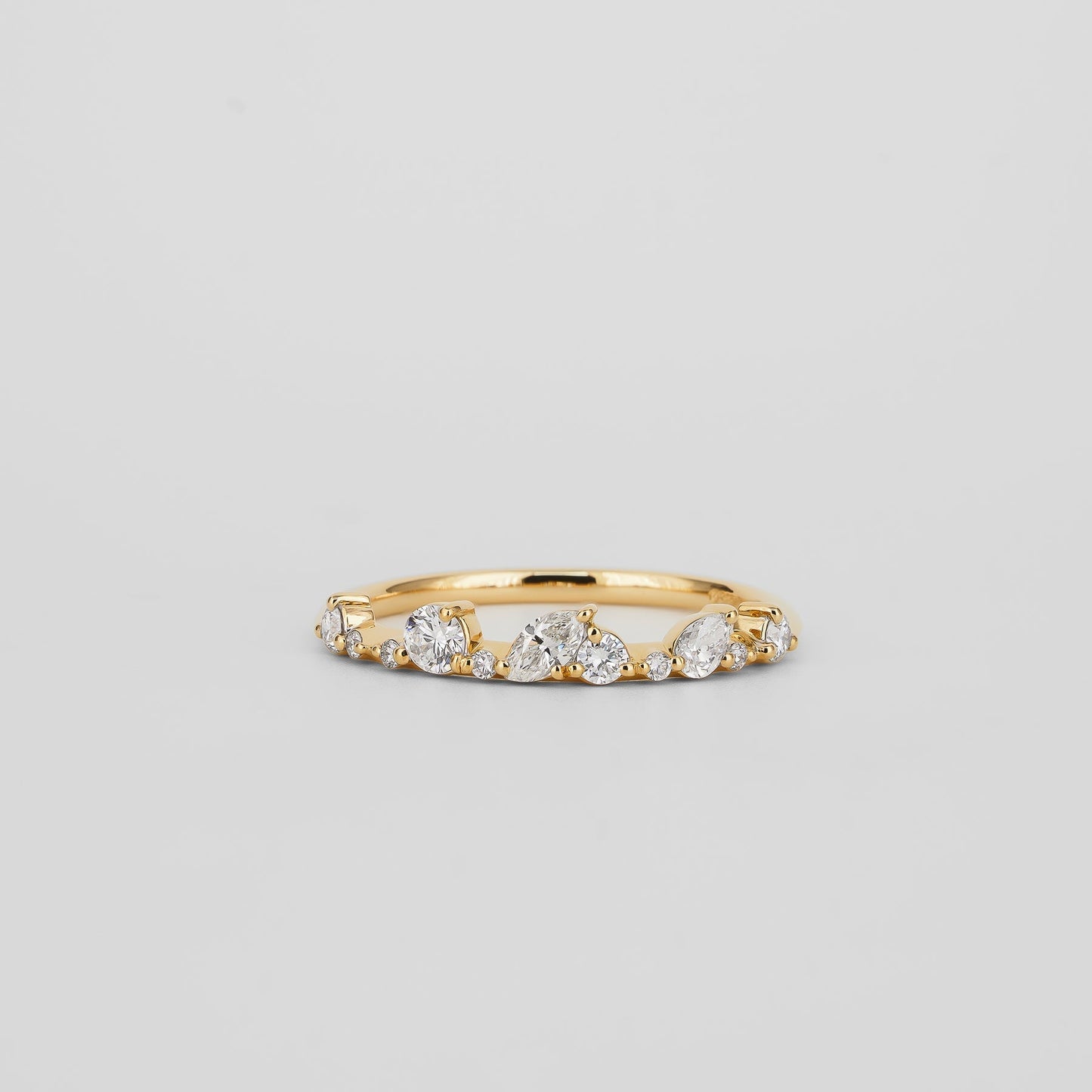 0.29 TCW Pear, Round & Marquise Moissanite Wedding Band