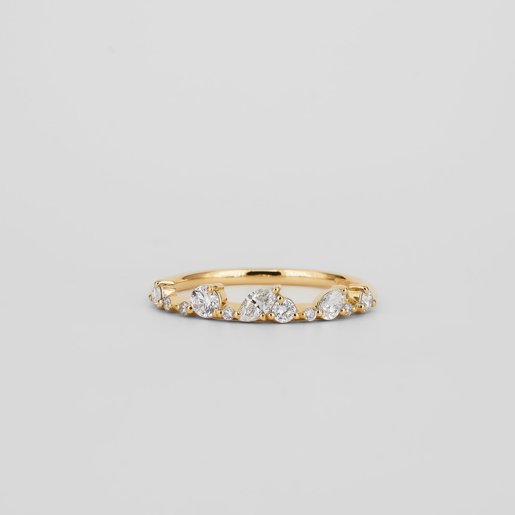 0.29 TCW Pear, Round & Marquise Moissanite Wedding Band
