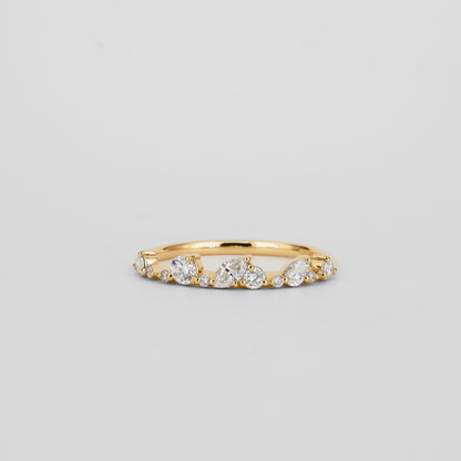 0.29 TCW Pear, Round & Marquise Moissanite Wedding Band