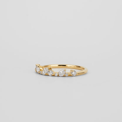 0.29 TCW Pear, Round & Marquise Moissanite Wedding Band