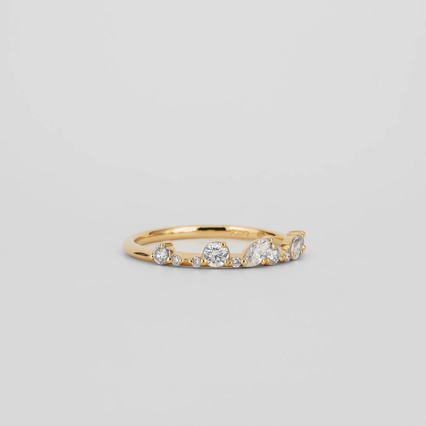 0.29 TCW Pear, Round & Marquise Moissanite Wedding Band