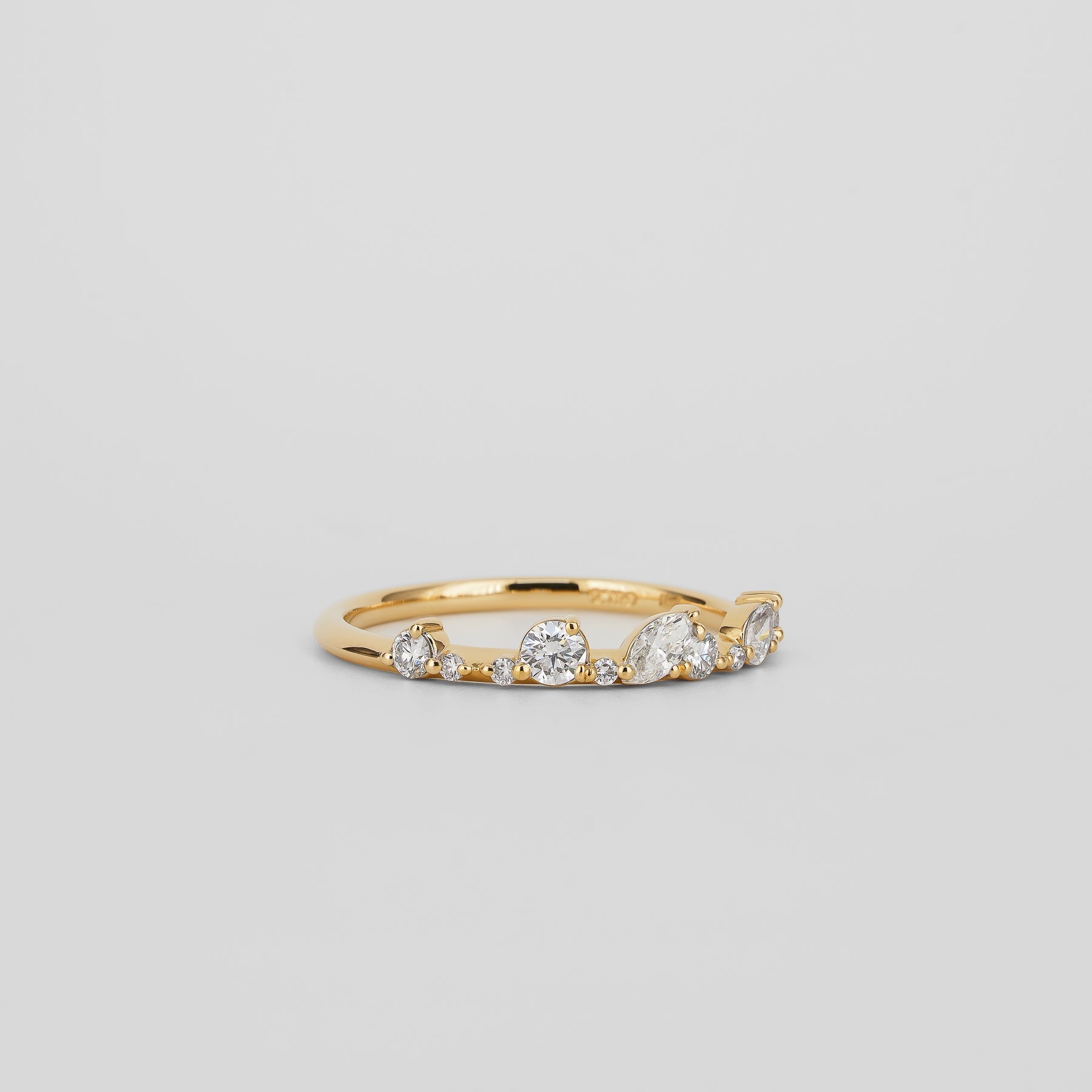 0.29 TCW Pear, Round & Marquise Moissanite Wedding Band