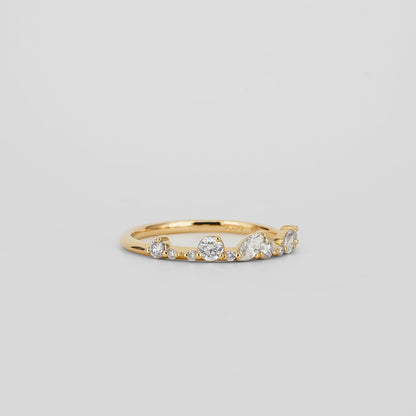0.29 TCW Pear, Round & Marquise Moissanite Wedding Band