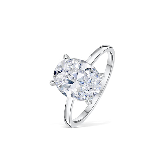 3 CT Oval Hidden Halo Moissanite Engagement Ring