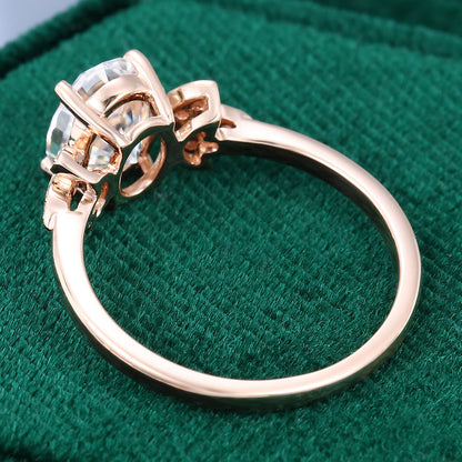 1.33 CT Oval Cluster Moissanite Engagement Ring