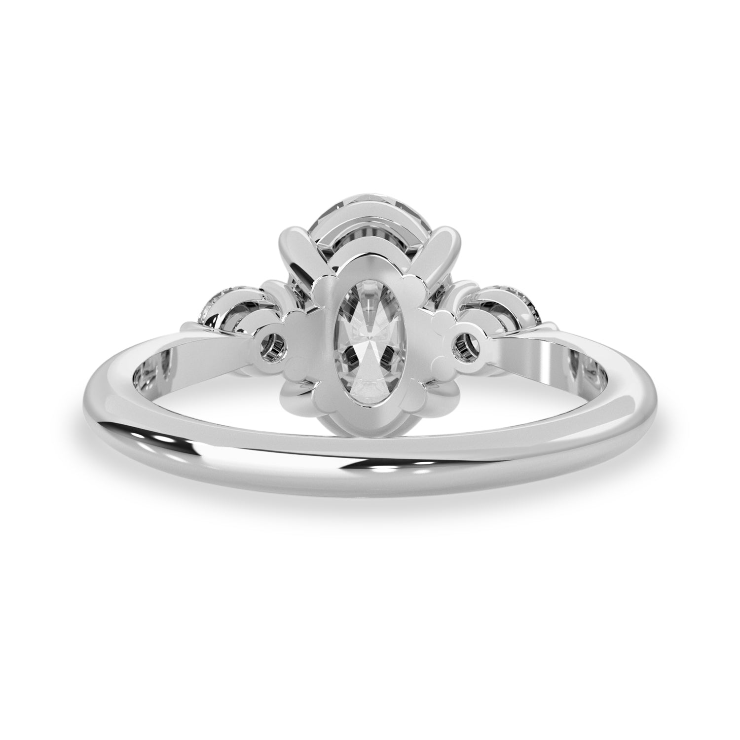 2.30 CT Oval Moissanite Three Stone Engagement Ring - farrellouise