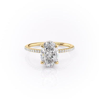 2.10 CT Oval Cut Solitaire & Pave Setting Moissanite Engagement Ring 3