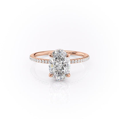 2.10 CT Oval Cut Solitaire & Pave Setting Moissanite Engagement Ring 2