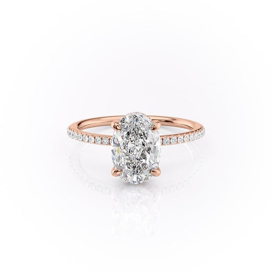2.10 CT Oval Cut Solitaire & Pave Setting Moissanite Engagement Ring 2