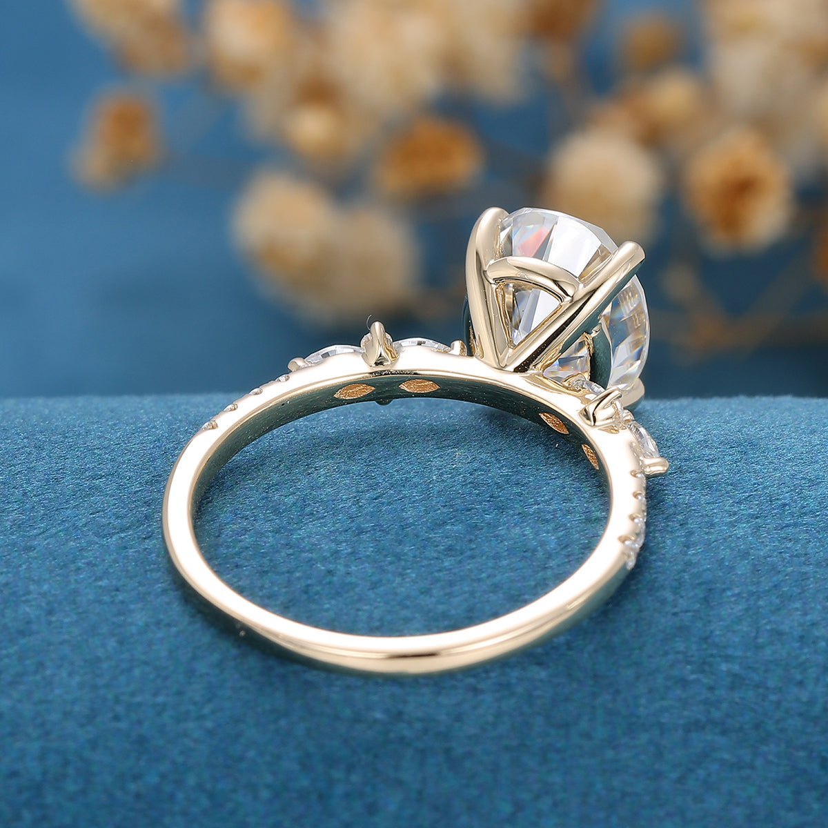 2.72 CT Oval Cluster Moissanite Engagement Ring