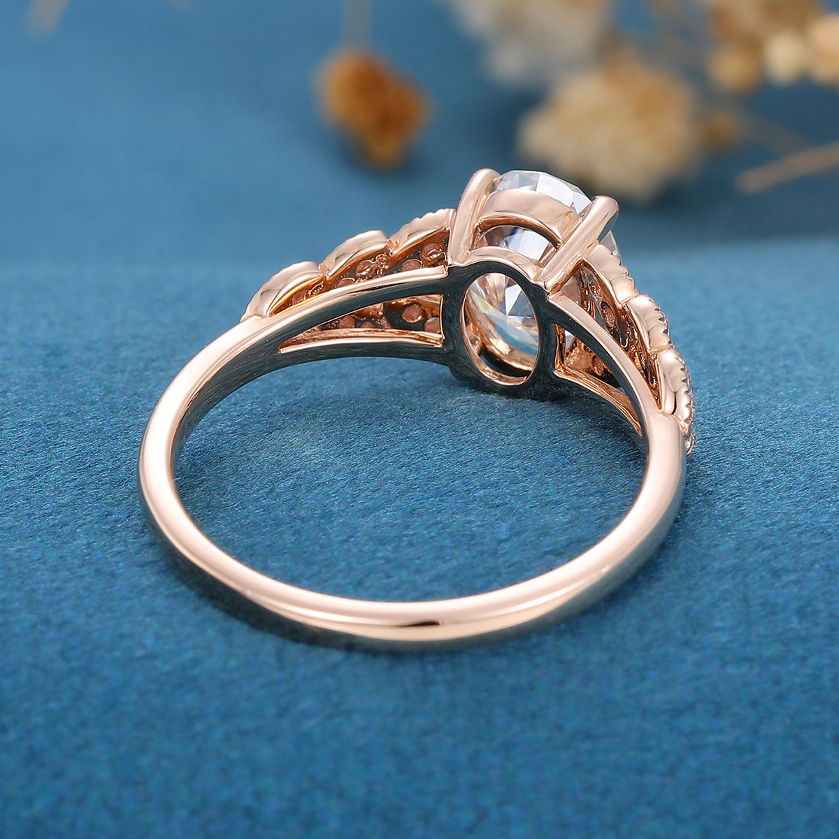1.33 CT Oval Cluster Moissanite Engagement Ring