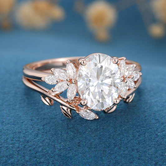 1.33 CT Oval Moissanite Bridal Set