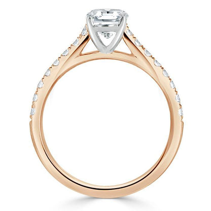 1.50 CT Emerald Cut Solitaire Pave Setting Moissanite Engagement Ring 3