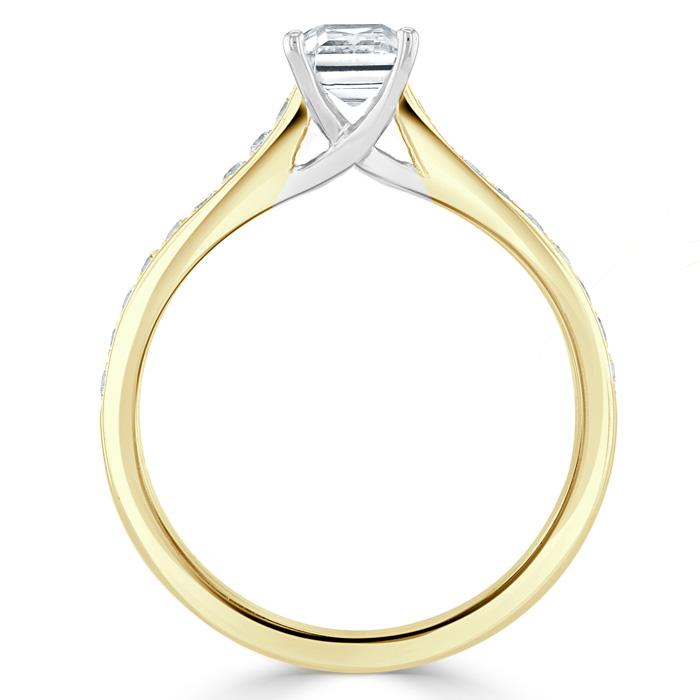 0.75 CT Emerald Cut Solitaire Moissanite Engagement Ring 5