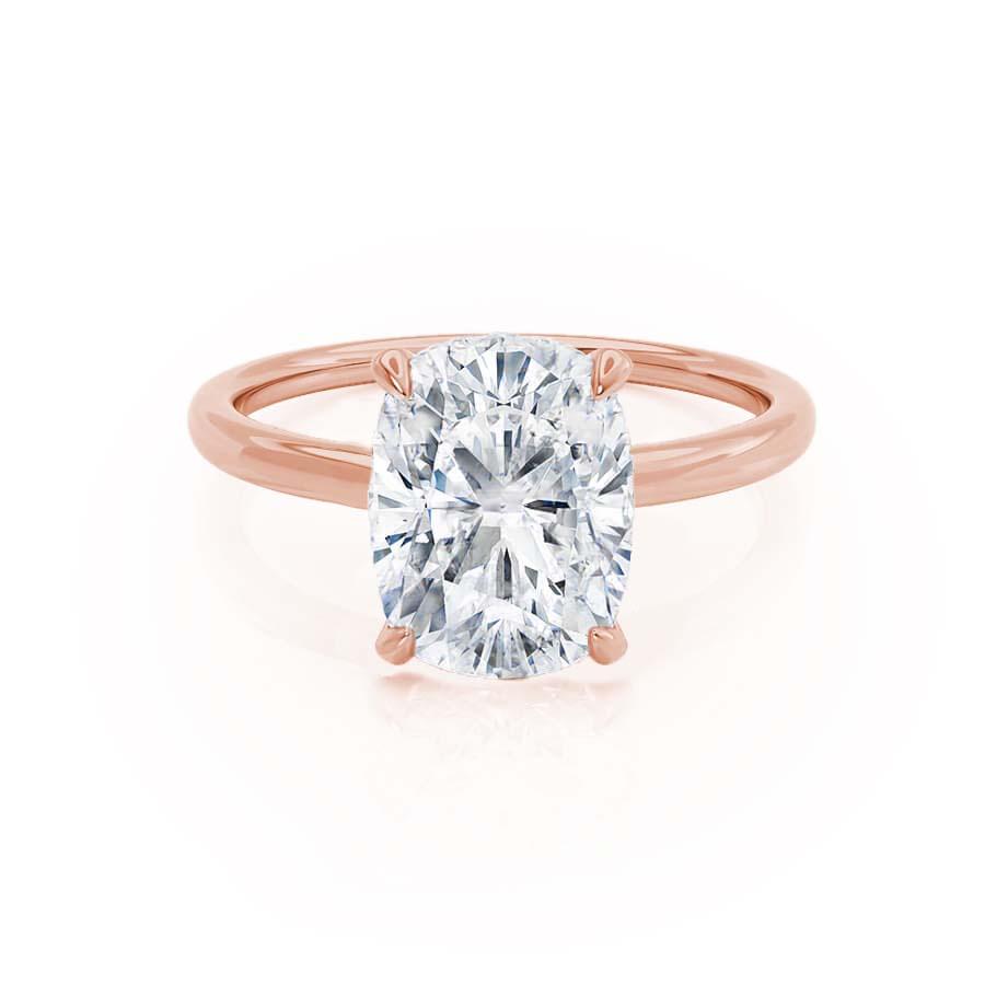 1.5 CT Elongated Cushion Hidden Halo Moissanite Engagement Ring