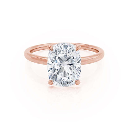 1.5 CT Elongated Cushion Hidden Halo Moissanite Engagement Ring
