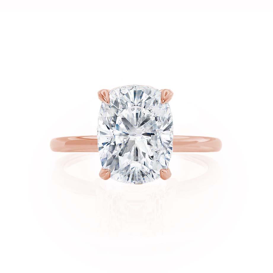 1.5 CT Elongated Cushion Hidden Halo Moissanite Engagement Ring