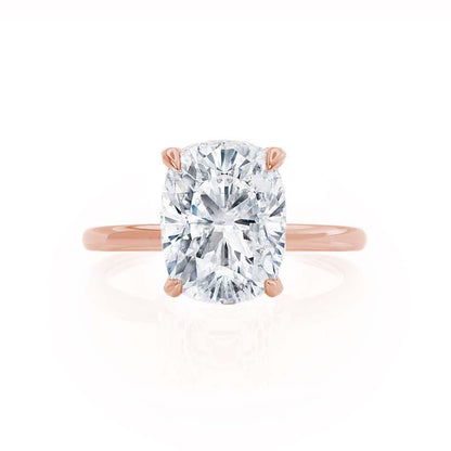 1.5 CT Elongated Cushion Hidden Halo Moissanite Engagement Ring