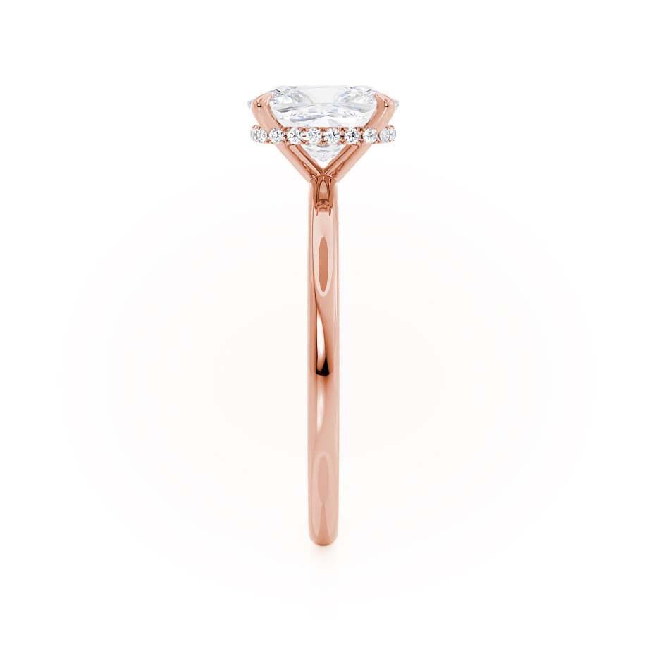 1.5 CT Elongated Cushion Hidden Halo Moissanite Engagement Ring