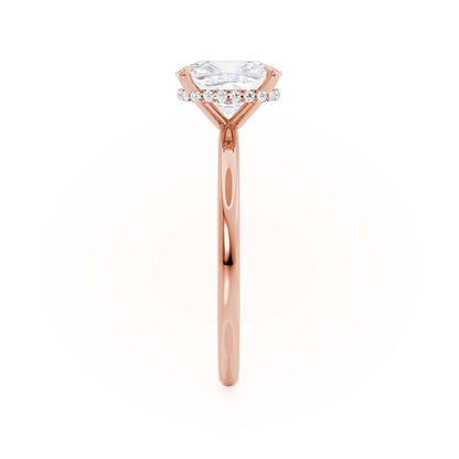1.5 CT Elongated Cushion Hidden Halo Moissanite Engagement Ring