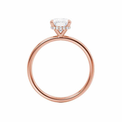 1.5 CT Elongated Cushion Hidden Halo Moissanite Engagement Ring