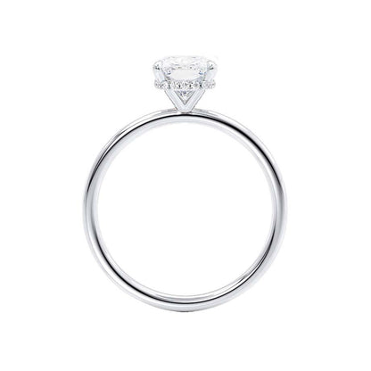 1.5 CT Elongated Cushion Hidden Halo Moissanite Engagement Ring