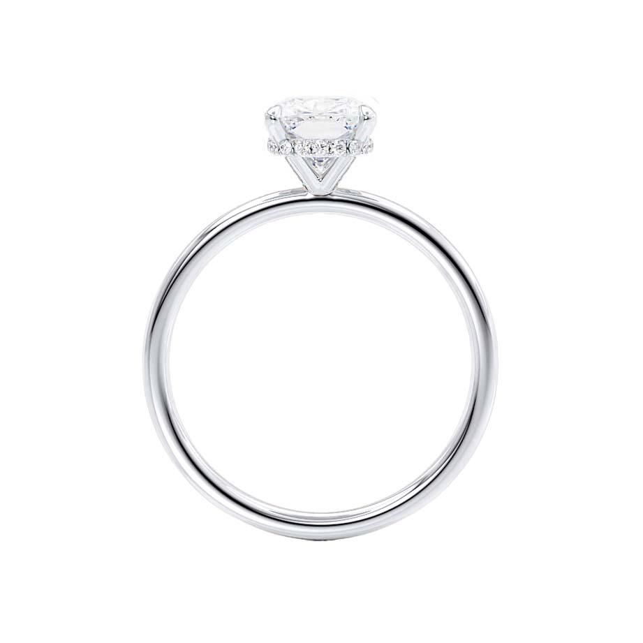 1.5 CT Elongated Cushion Hidden Halo Moissanite Engagement Ring